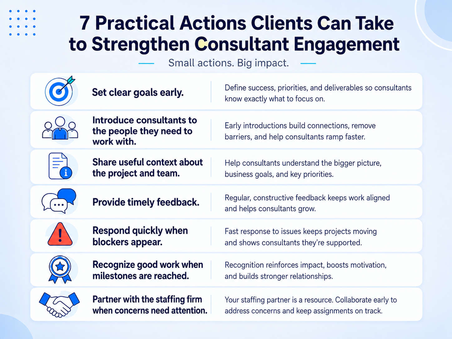 7 actions for stronger consultant engagement